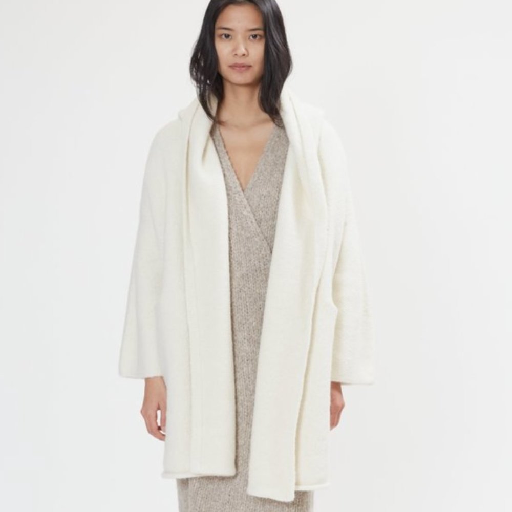 Lauren Manoogian White Capote Coat One Size
